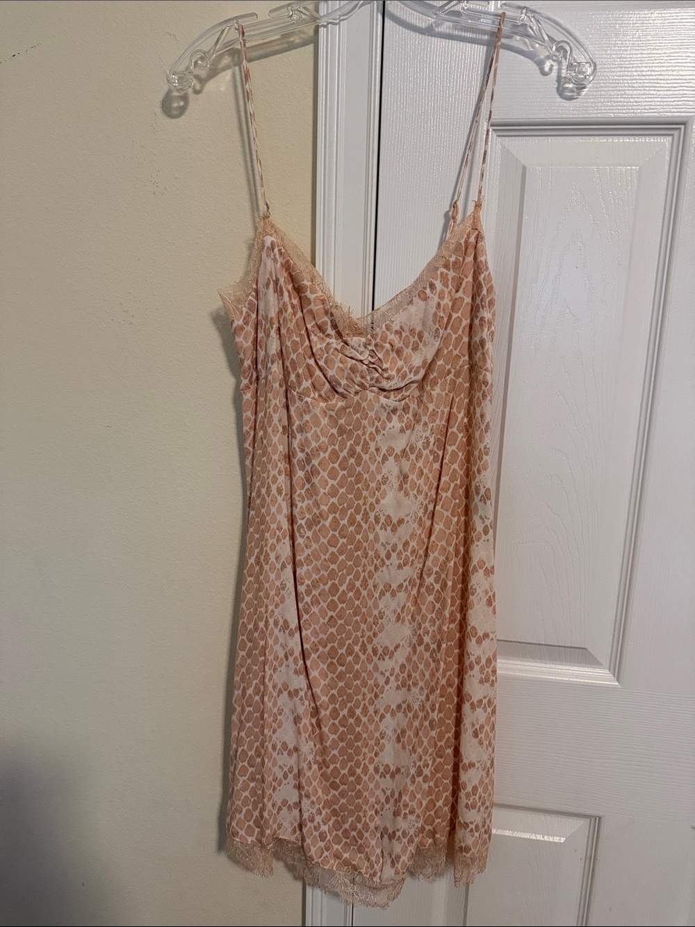 AFRM Peach Lace-Trim Slip Dress